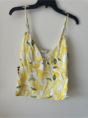 HYFVE Yellow Lemon Print Spaghetti Strap Cami